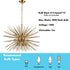Chieti Modern Brass 12-Light Chandelier Hanging DIY Light Fixture